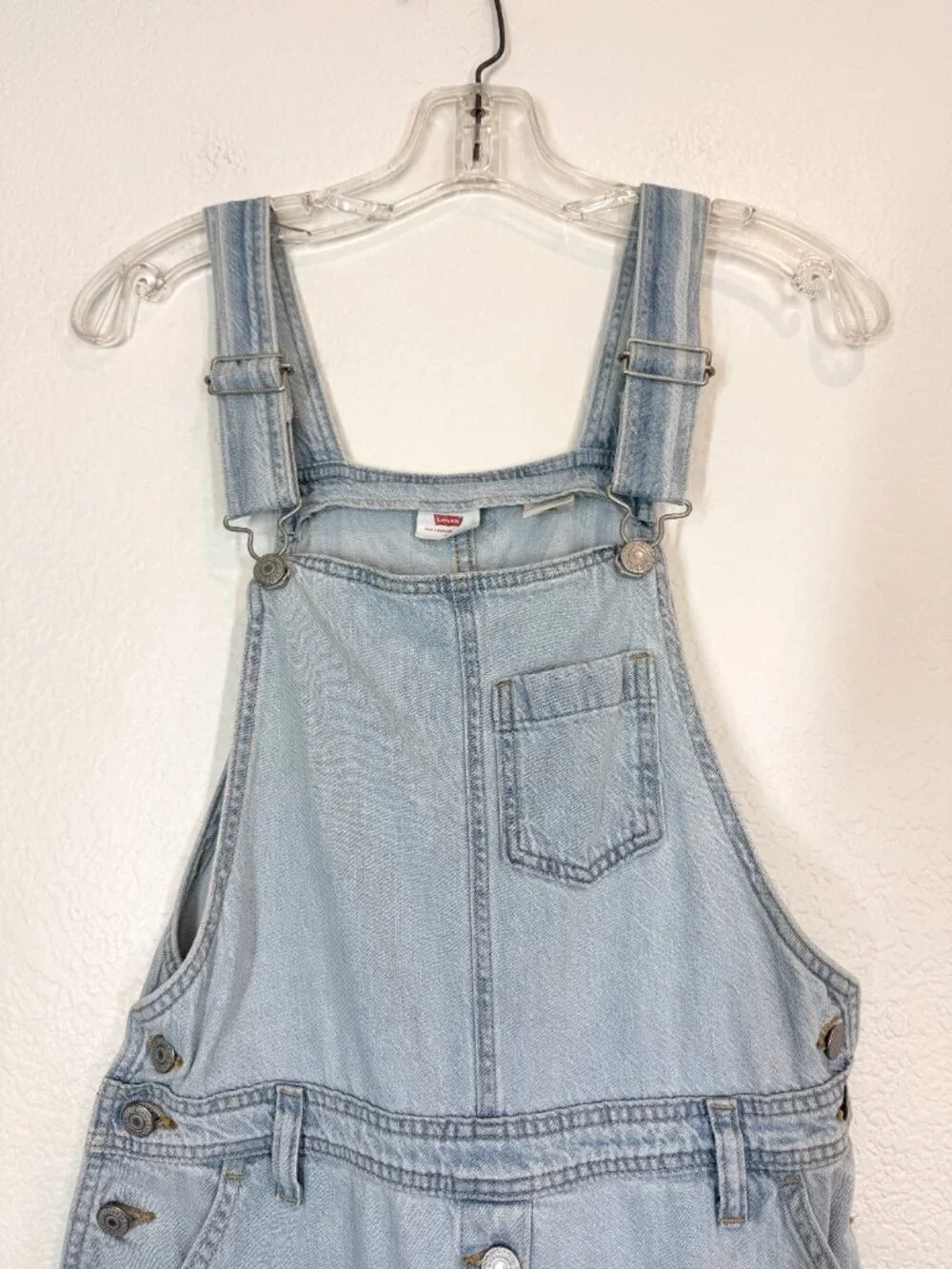 Levi's Denim Overall Dress Bib Jumper Pinafore Light Wash Y2K 90s Small - Picture 4 of 11